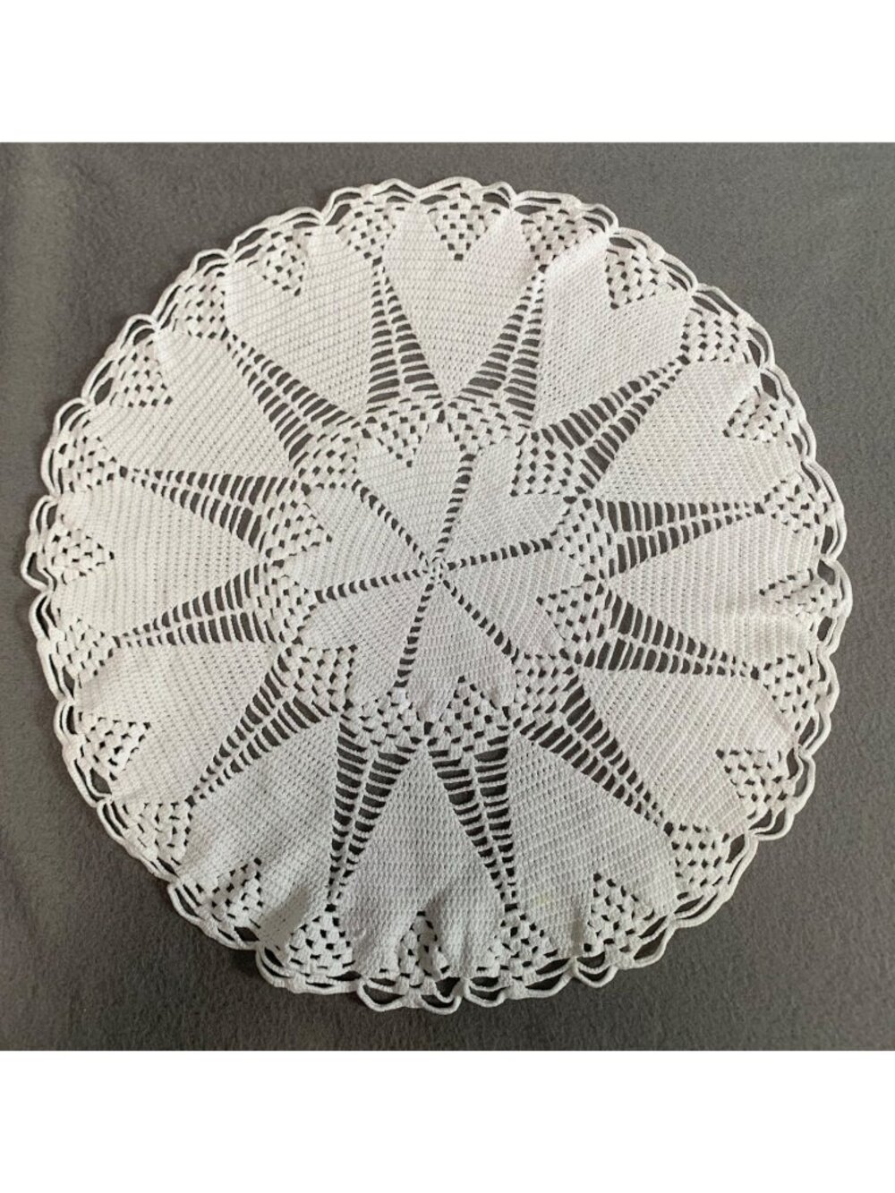 Vintage Round Crochet Lace Doily White 12" Diameter Handmade Home Decor